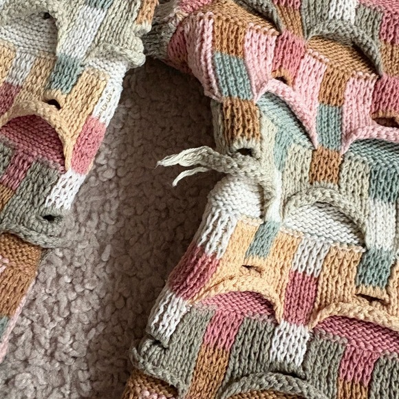 Vtg 80s/90s Crossings Pastel Textured Cotton Cardigan Sweater Sz S (Boxy Fit) - Picture 9 of 12